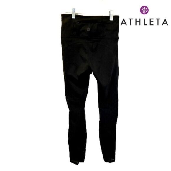 Athleta Workout Mesh Leggings Pockets Yoga Pants 4 Way Stretch Leggings - Picture 2 of 9